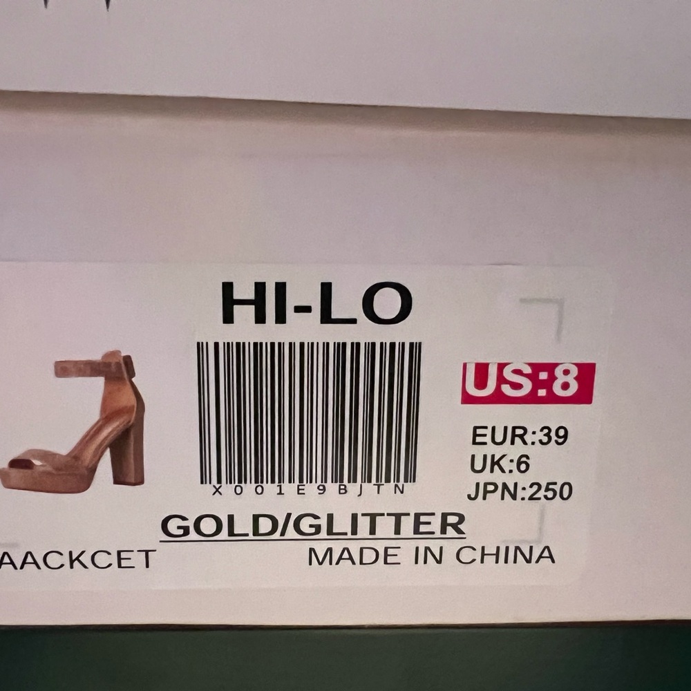 Women's Gold Glitter Heels